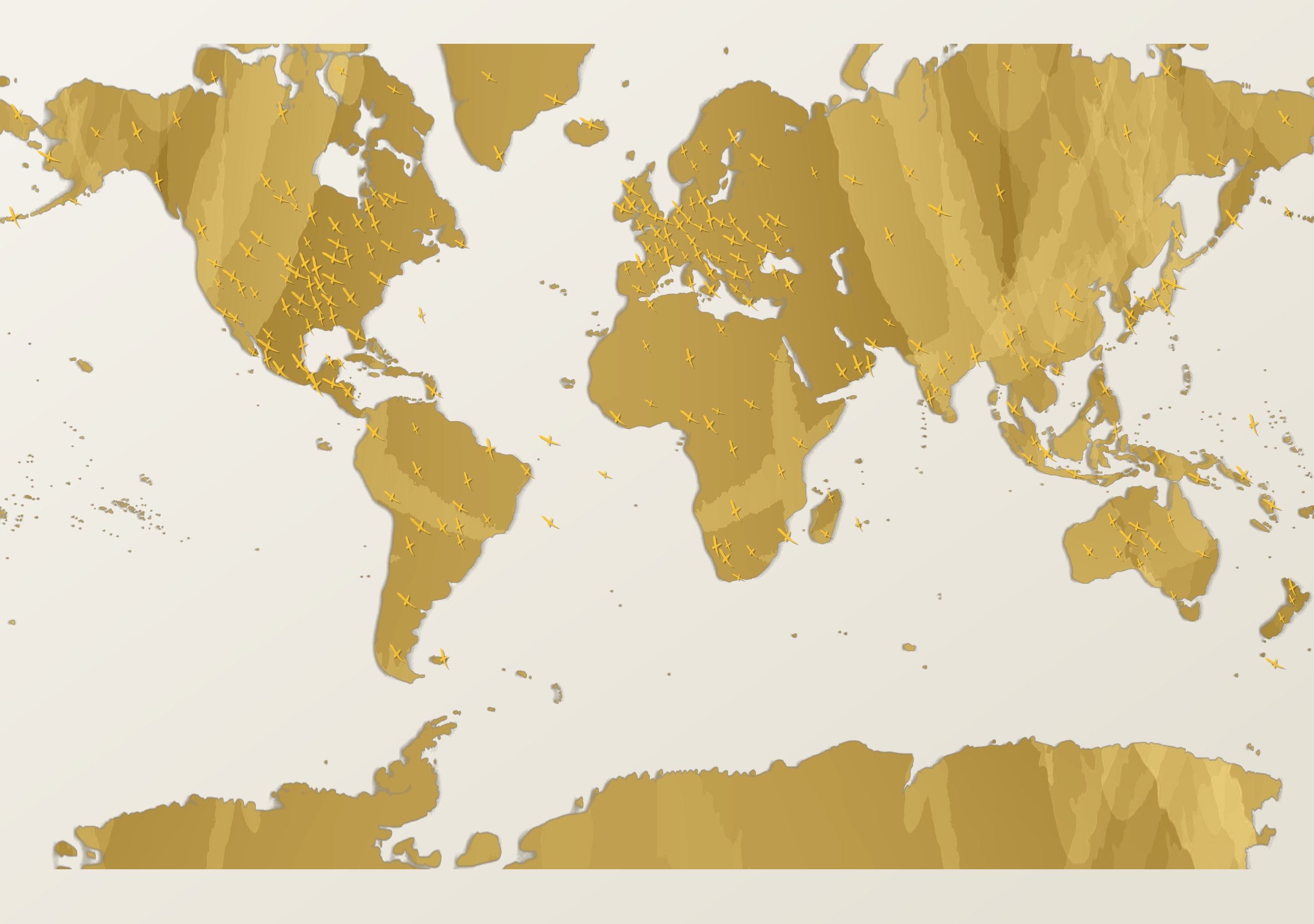 A world map in the PXO palette, with Mike in Los Angeles and Zed in London